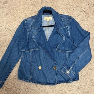Michael Kors Double-Breasted Blue Jean trench jacket S